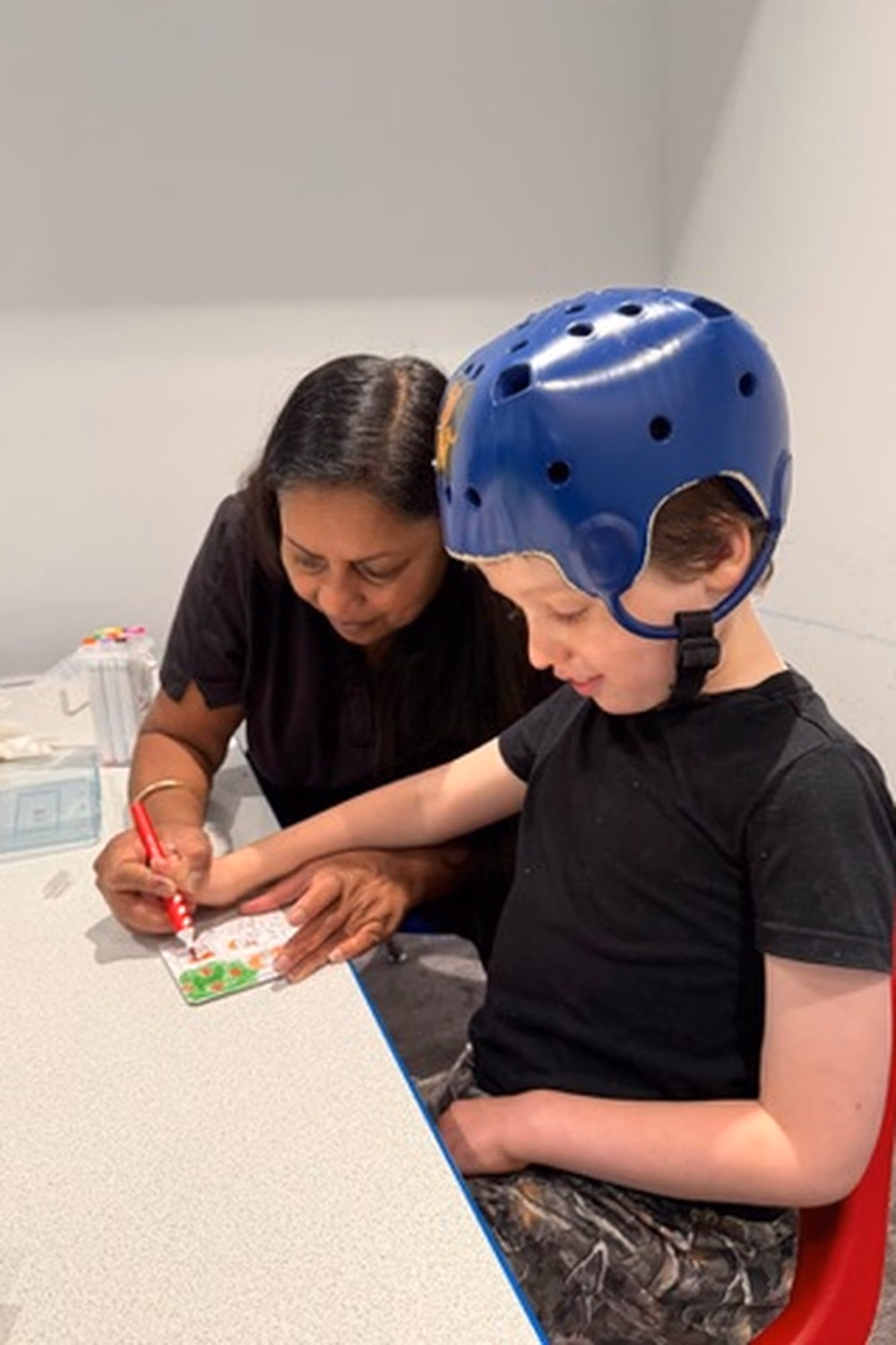 Nurse caring for child